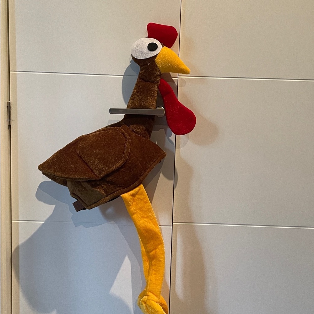 Plush Turkey Hat - Brown and Red
